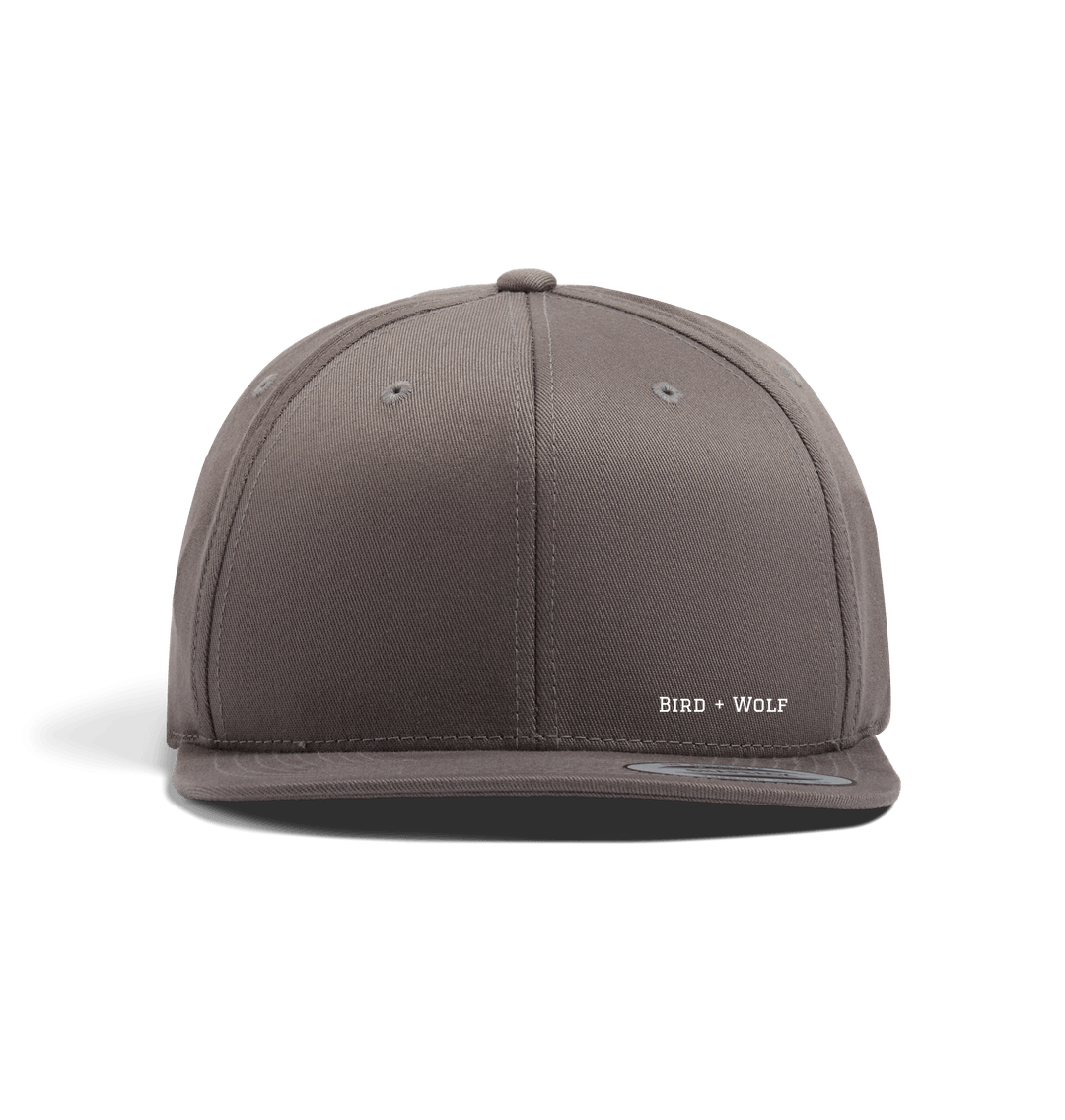 Dark Grey Bird + Wolf Snap Back Cap (White Lettering)