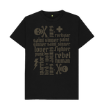 Black Printed T-shirt Front