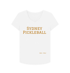 White Sydney Pickleball V Neck Tee