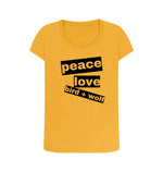 Mustard Peace Love Bird + Wolf Scoop Tee