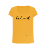 Mustard Hedonist Scoop Neck Tee (Italics)