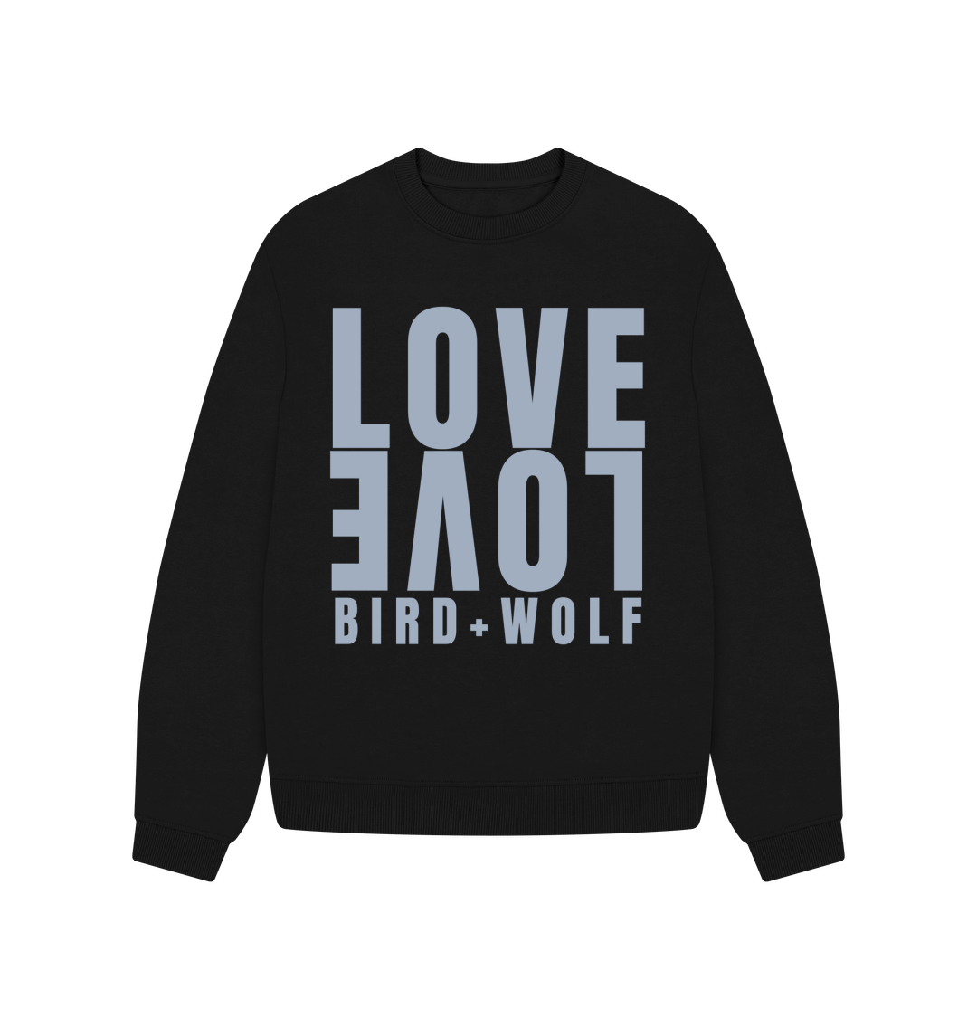 Black Love Love Oversized Sweatshirt