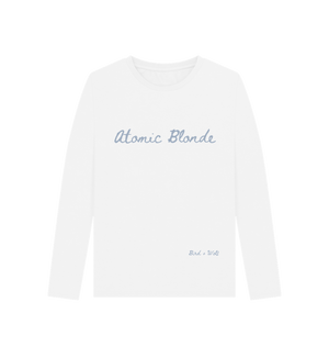 White Atomic Blonde Long Sleeve Tee (Italics)