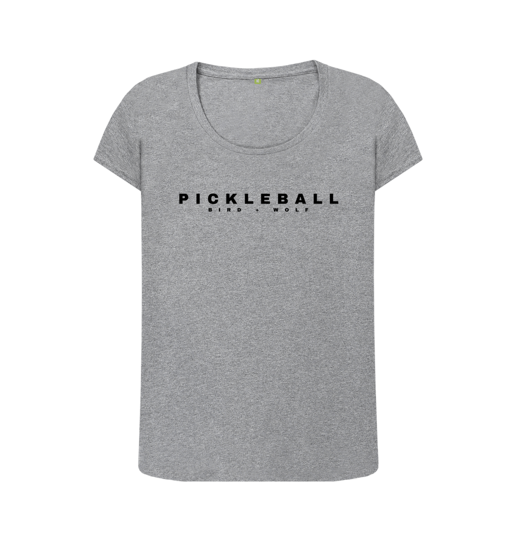 Athletic Grey Pickleball Scoop Neck Tee