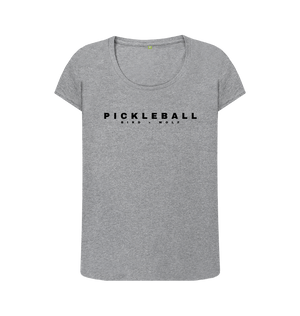 Athletic Grey Pickleball Scoop Neck Tee