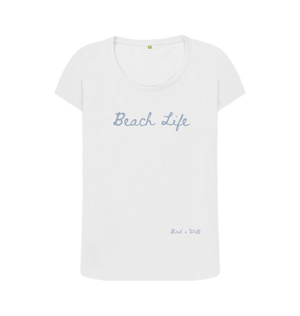 White Beach Life Scoop Neck Tee