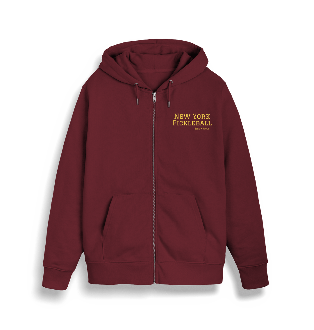 Burgundy New York Pickleball Full Zip Hoodie