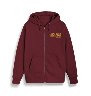 Burgundy New York Pickleball Full Zip Hoodie