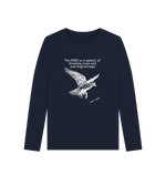 Navy Blue Bird Symbolism Long Sleeve Tee