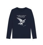Navy Blue Printed Long Sleeve T Shirt Front