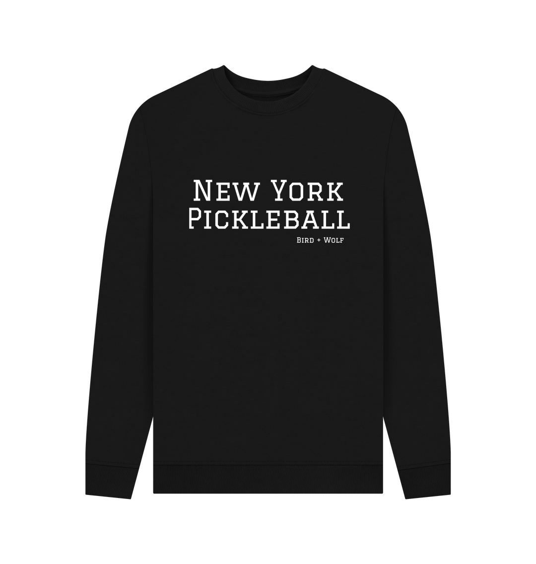 Black New York Pickleball Cosy Sweatshirt (White Lettering)