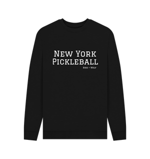 Black New York Pickleball Cosy Sweatshirt (White Lettering)