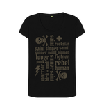 Black Printed T-shirt Front