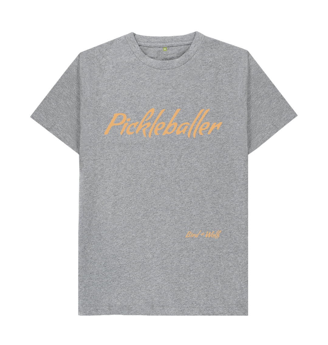 Athletic Grey Pickleballer Classic Tee (Orange Lettering)