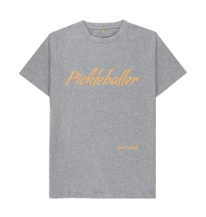 Athletic Grey Pickleballer Classic Tee (Orange Lettering)