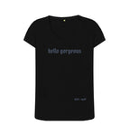 Black Hello Gorgeous Scoop Neck Tee