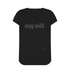 Black Stay Wild V Neck Tee