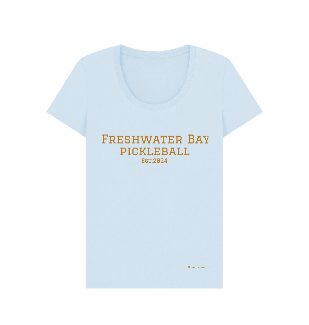 Sky Blue Freshwater Bay Pickleball Scoop Neck Tee