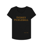 Black Sydney Pickleball V Neck Tee