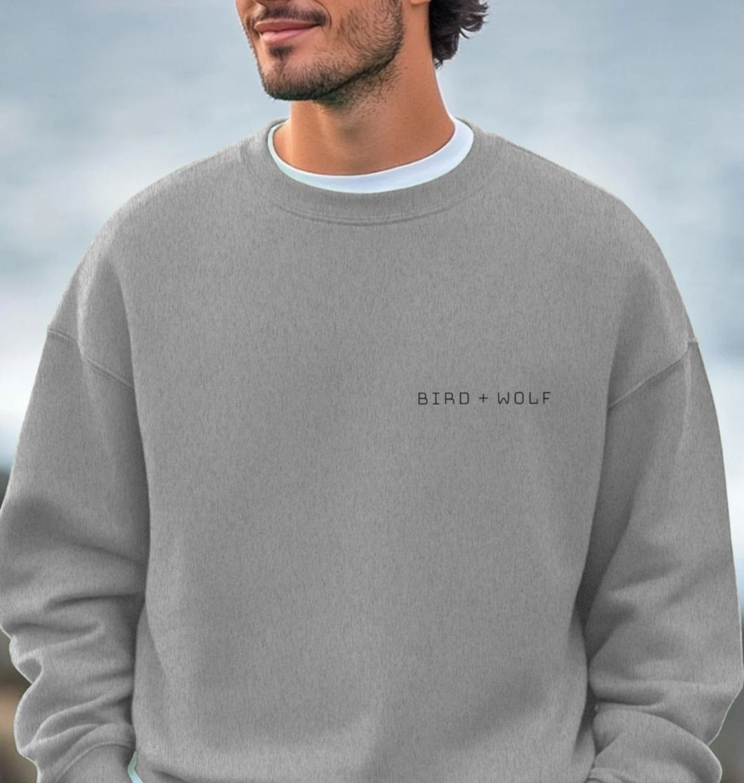 Bird + Wolf Simple Grey Cosy Sweatshirt (Mens Sizes)