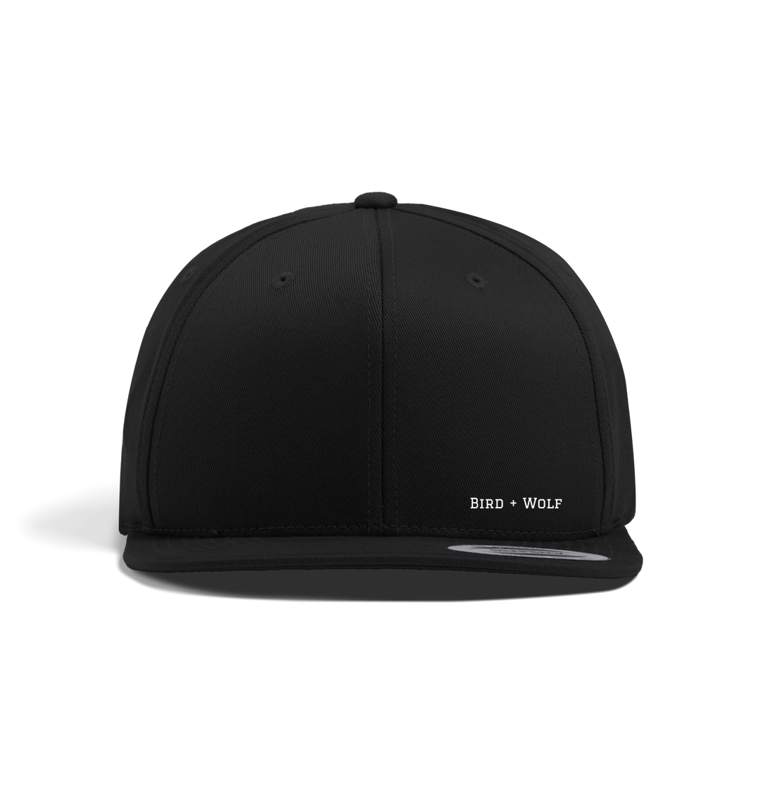 Black Bird + Wolf Snap Back Cap (White Lettering)