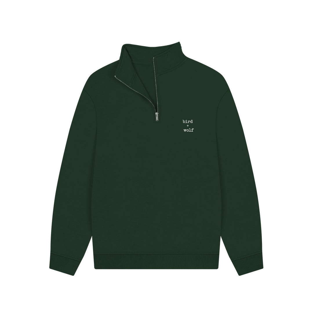 Evergreen Bird + Wolf Quarter Zip Cosy Sweatshirt (GENDER NEUTRAL)