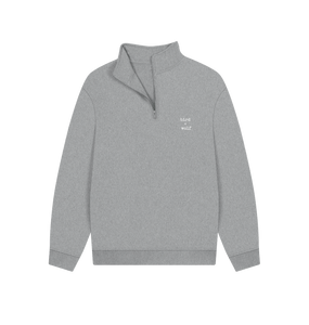 Athletic Grey Bird + Wolf Quarter Zip Cosy Sweatshirt (GENDER NEUTRAL)