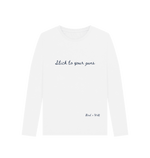 White Printed Long Sleeve T Shirt Front