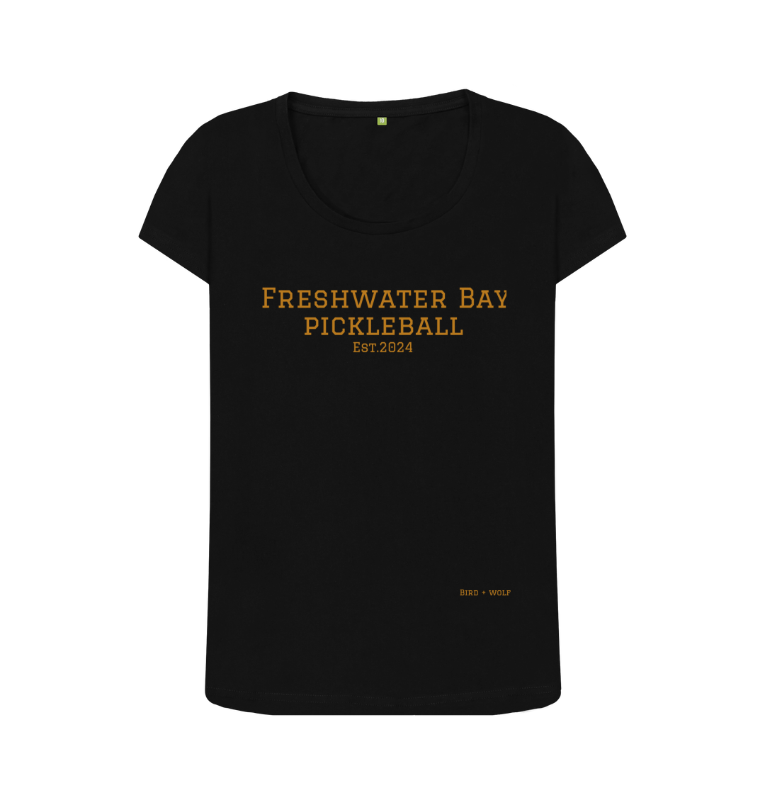 Black Freshwater Bay Pickleball Scoop Neck Tee