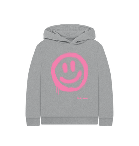 Athletic Grey Smiley Face Kids Hoodie