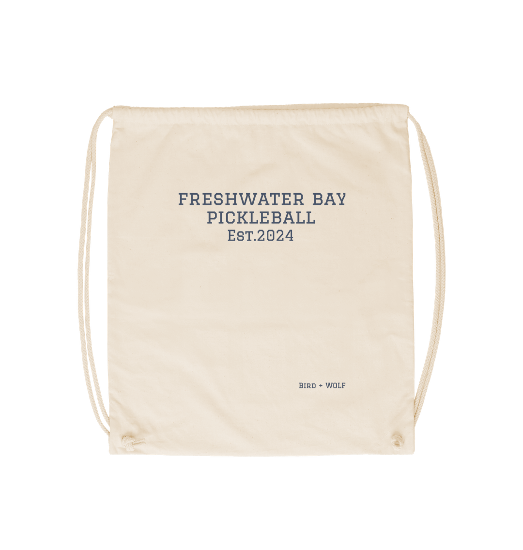 Natural Freshwater Bay Pickleball Drawstring Bag