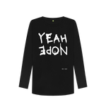 Black Printed Long Sleeve T Shirt Front