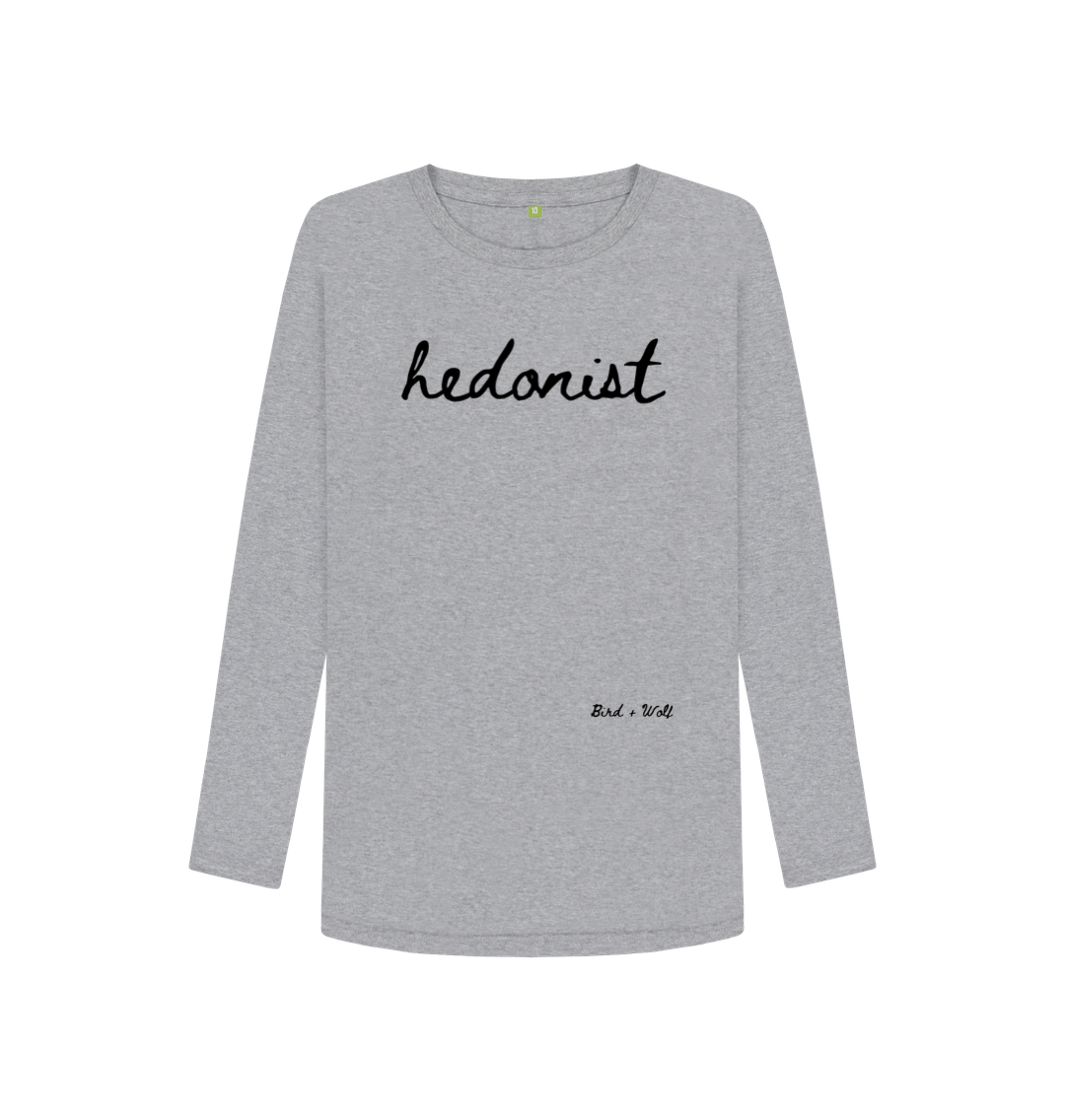 Athletic Grey Hedonist Long Sleeve Tee (Italics)