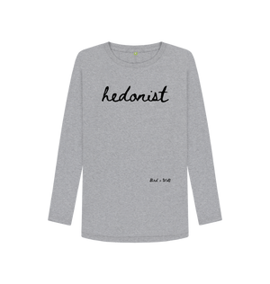 Athletic Grey Hedonist Long Sleeve Tee (Italics)