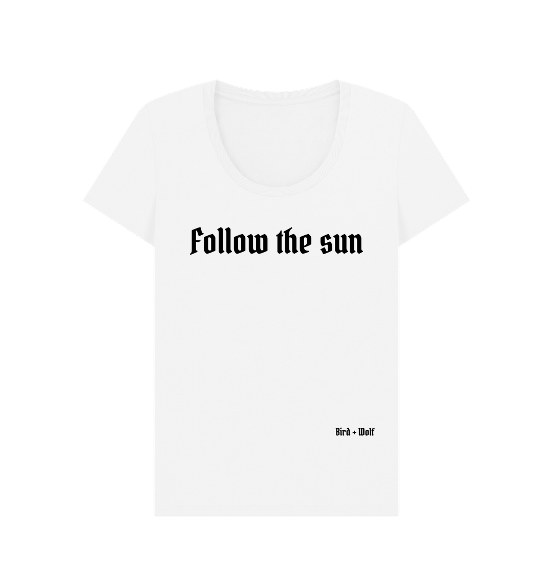 White Follow The Sun Scoop Neck Tee