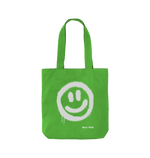 Apple Green Smiley Face Organic Twill Cotton Bag