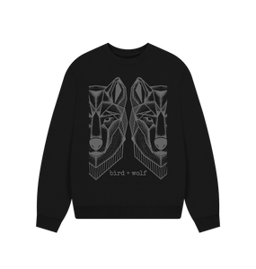 Black Wolves Oversized Sweatshirt (Grey Lettering)