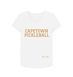 White Capetown Pickleball V Neck Tee