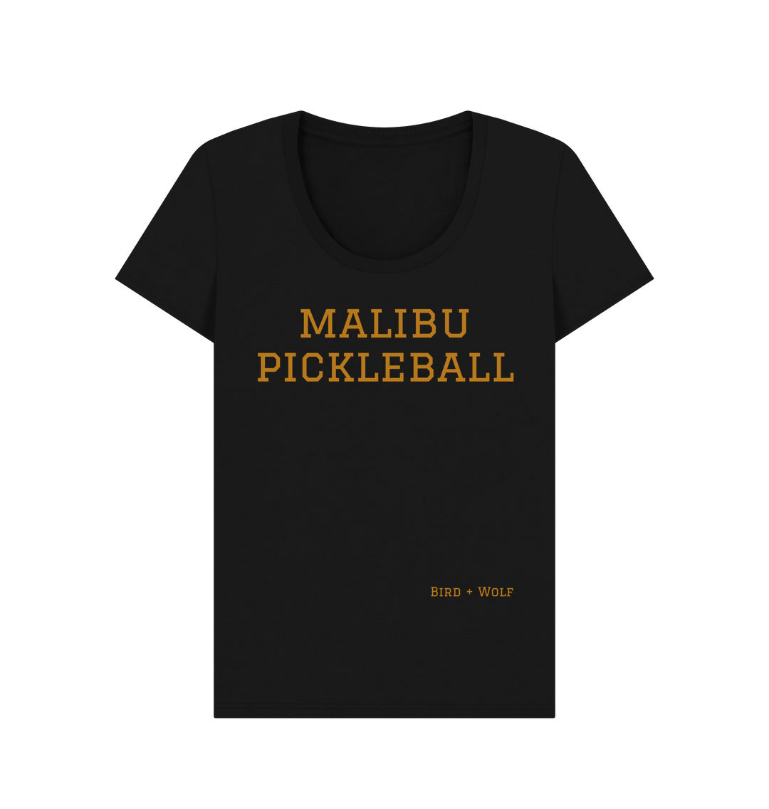 Black Malibu Pickleball Scoop Neck Tee