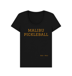 Black Malibu Pickleball Scoop Neck Tee