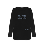 Black Printed Long Sleeve T Shirt Front