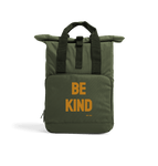 Olive Green Be Kind Roll Top Rucksack