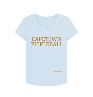 Sky Blue Capetown Pickleball V Neck Tee