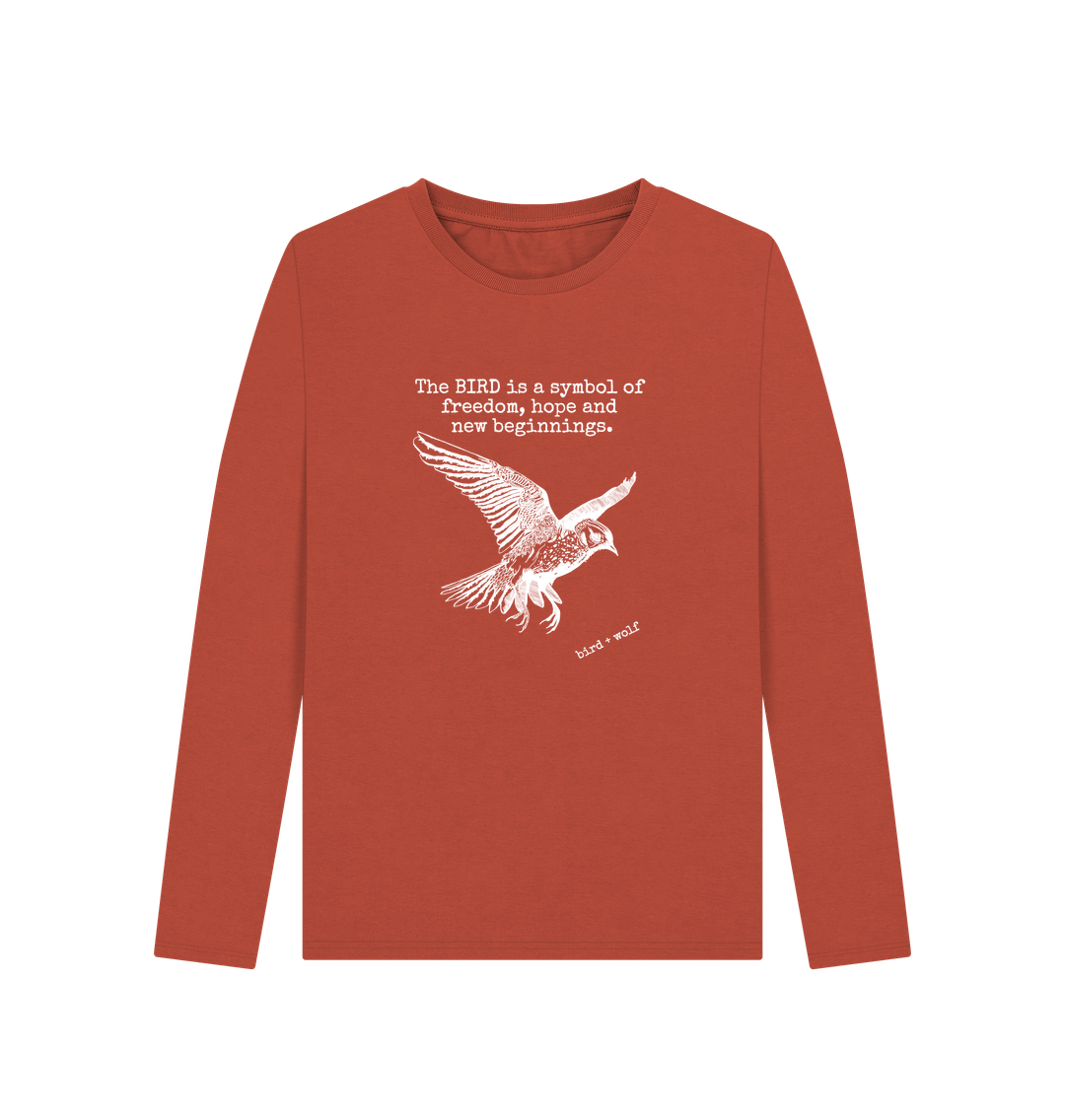 Rust Bird Symbolism Long Sleeve Tee