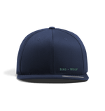 Navy Bird + Wolf Snap Back Cap (Green Lettering)