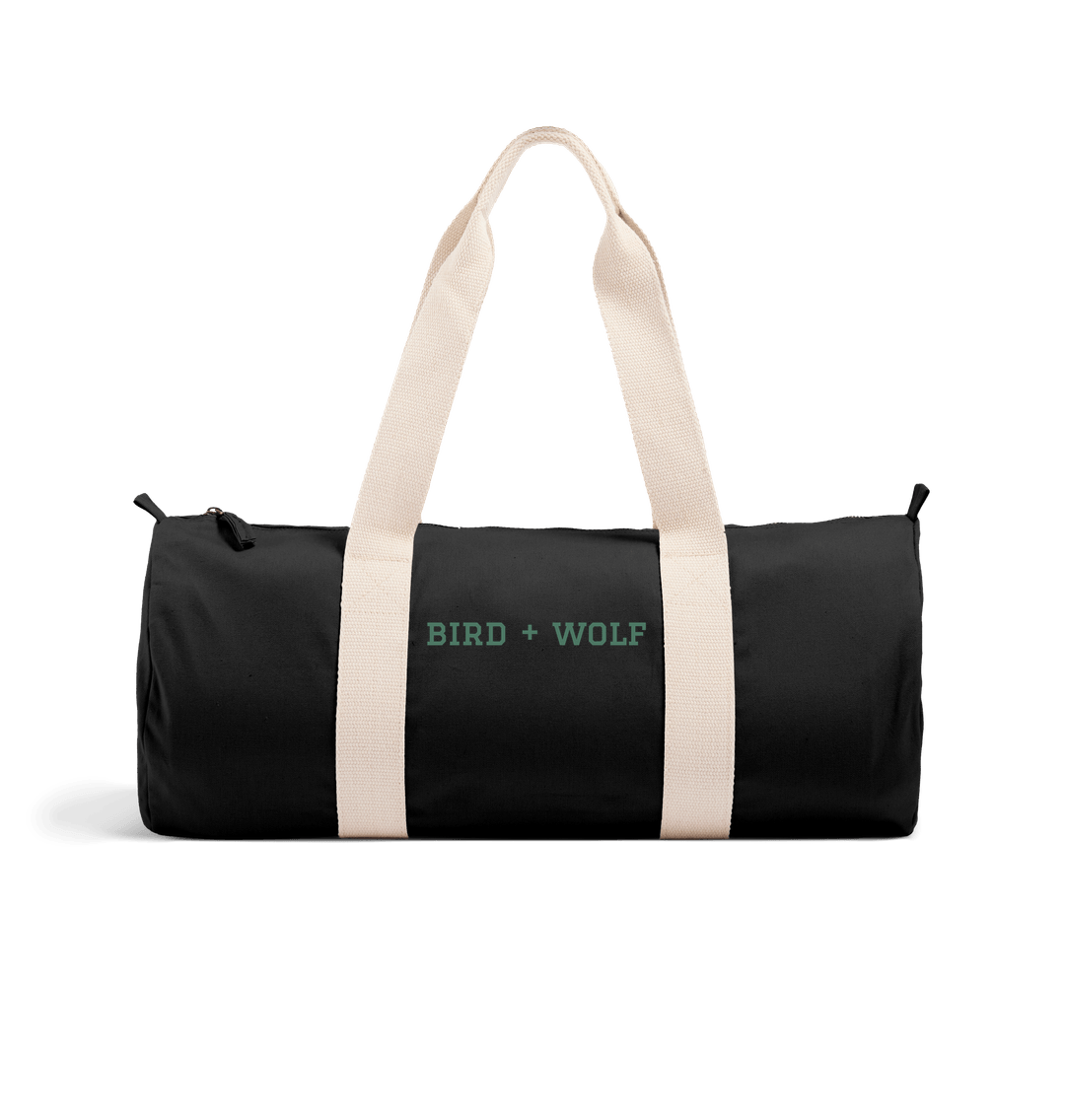 Black Bird + Wolf Duffel Bag (Green Lettering)