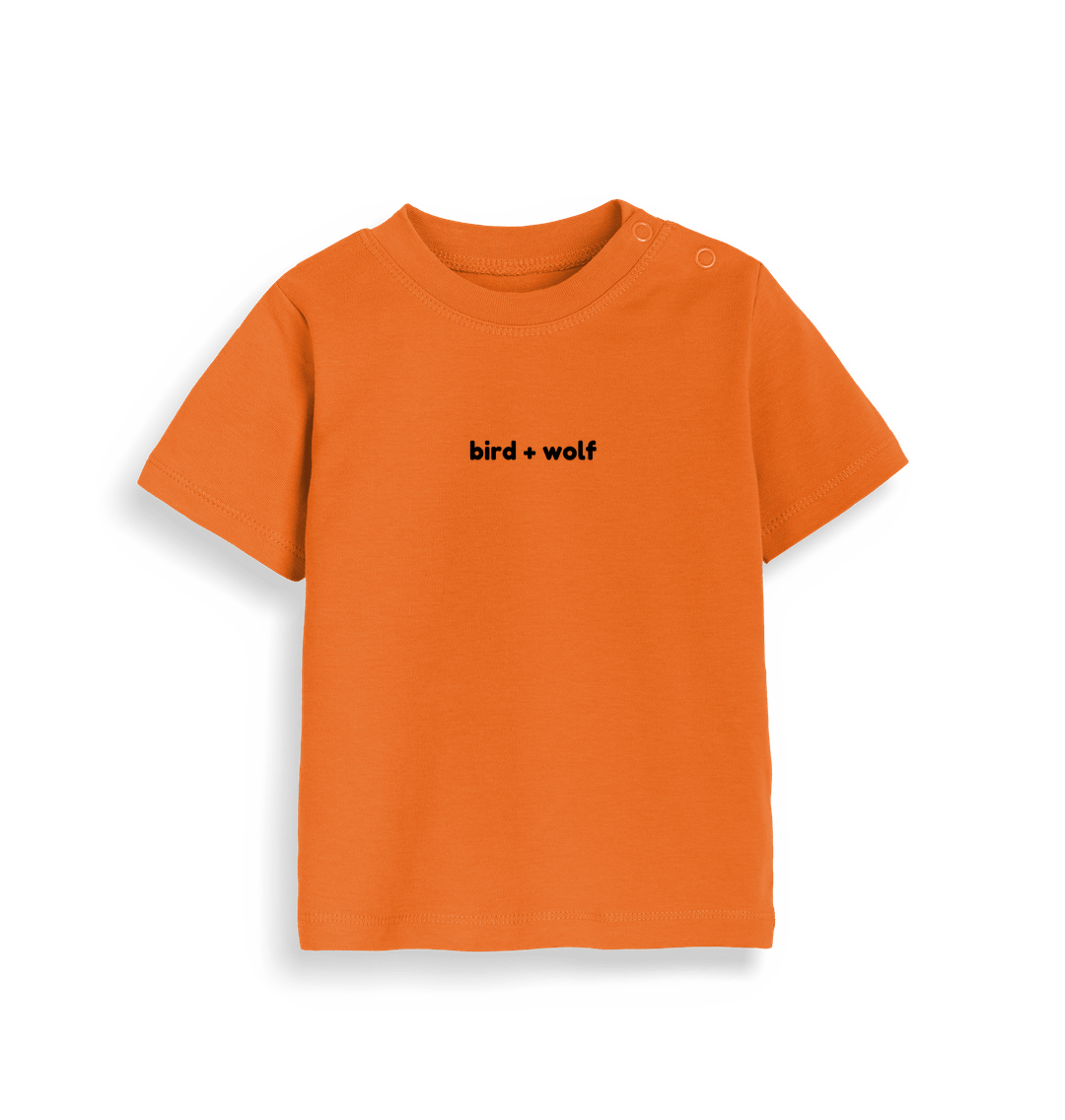 Orange Bird + Wolf Baby Tee