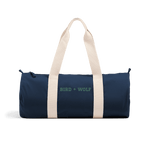 French Navy Bird + Wolf Duffel Bag (Green Lettering)