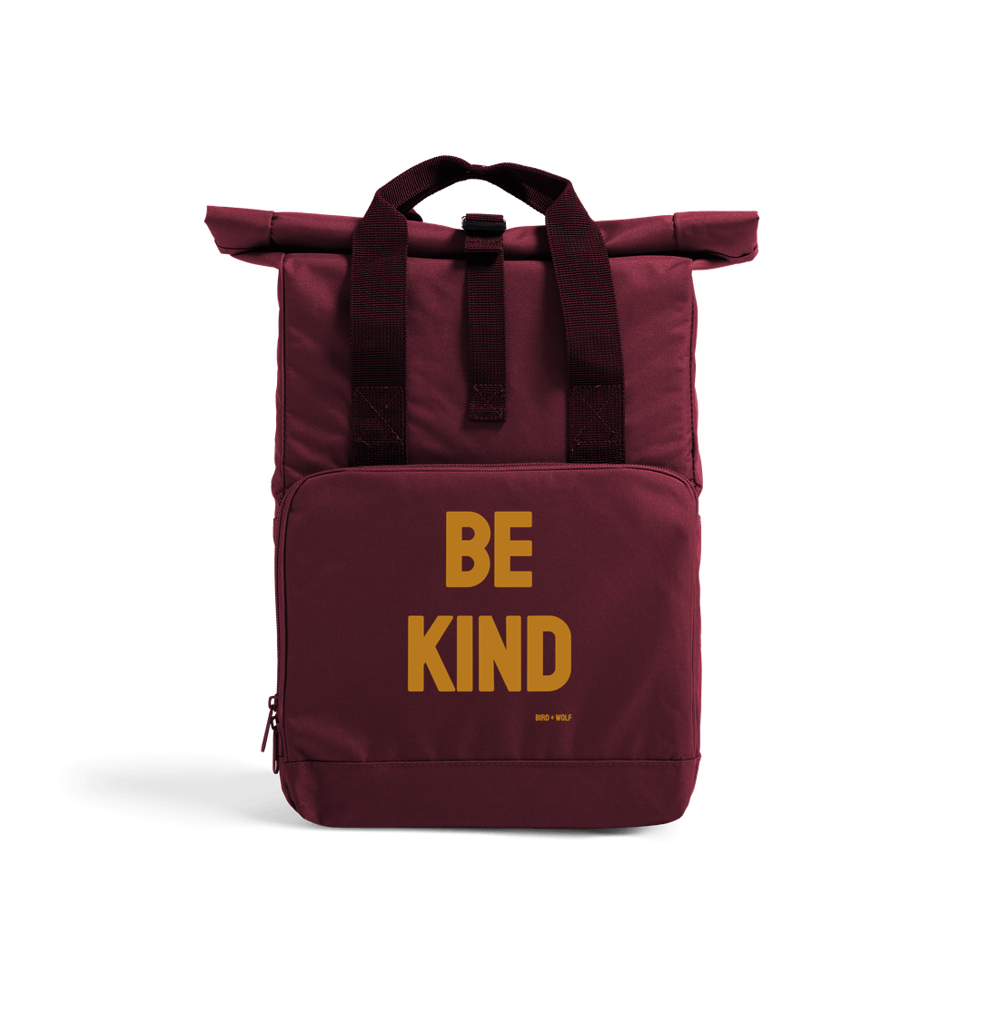 Burgundy Be Kind Roll Top Rucksack