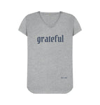 Athletic Grey Grateful V Neck Tee